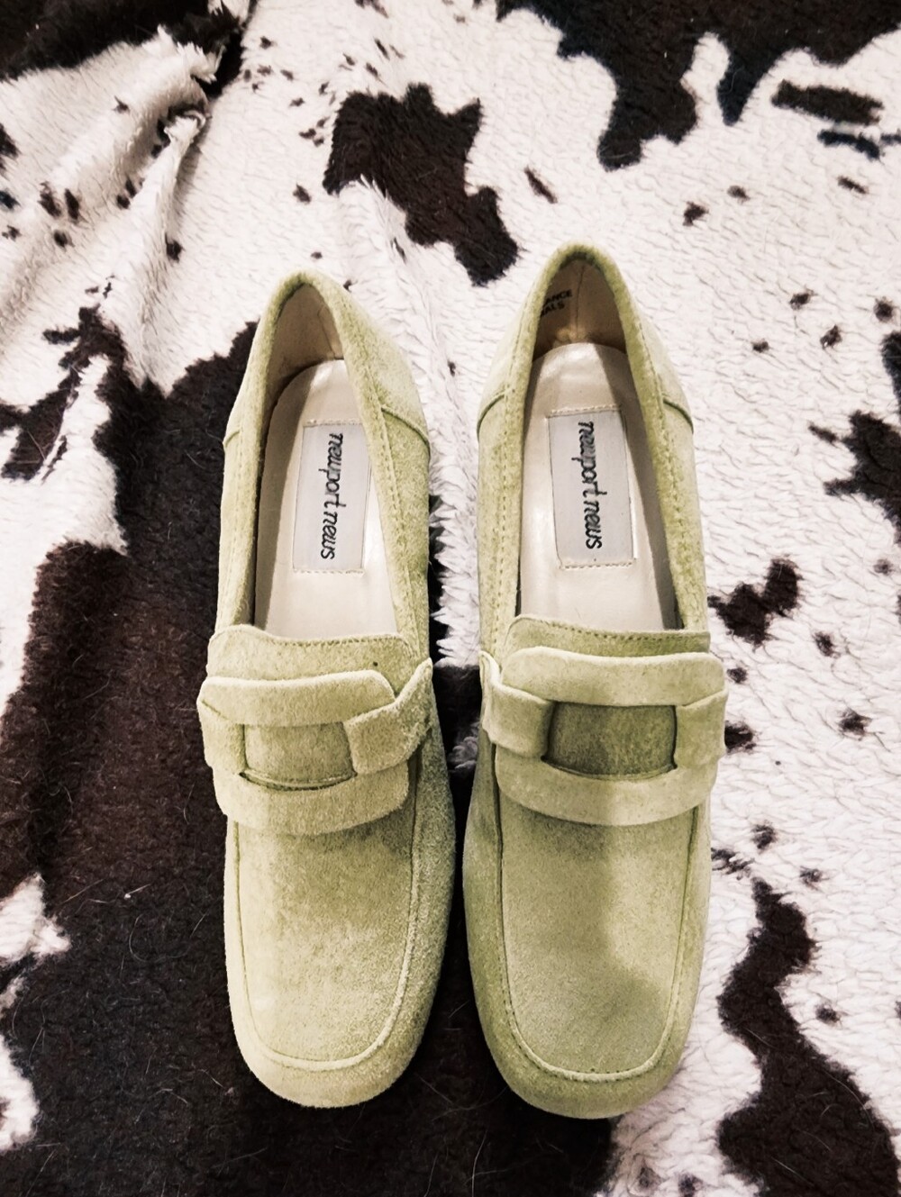 "NEWPORT NEWS" WOMEN'S 70'S/80'S MOD BUCKLE HEELS - MOD GREEN